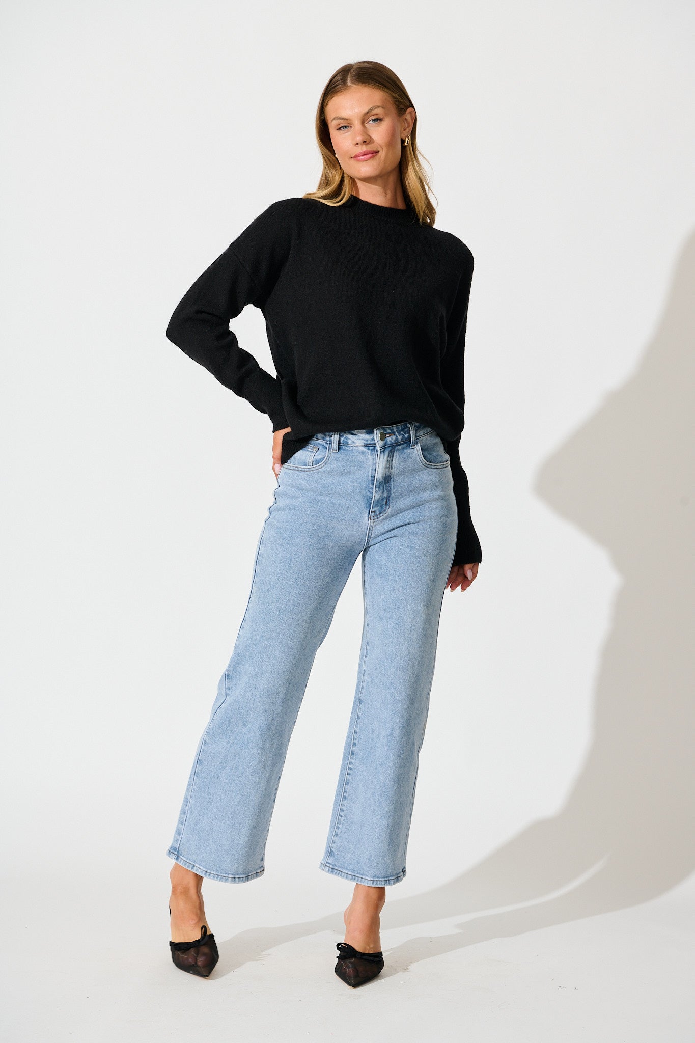 Nessa Knit In Black Wool Blend