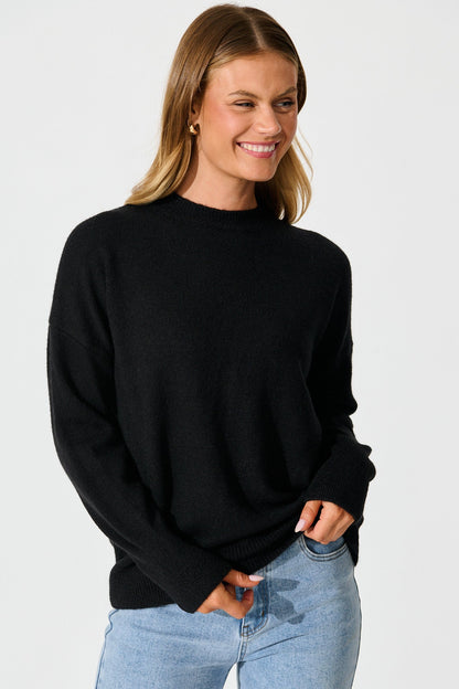 Nessa Knit In Black Wool Blend