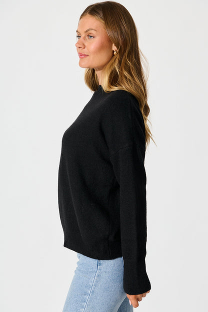 Nessa Knit In Black Wool Blend