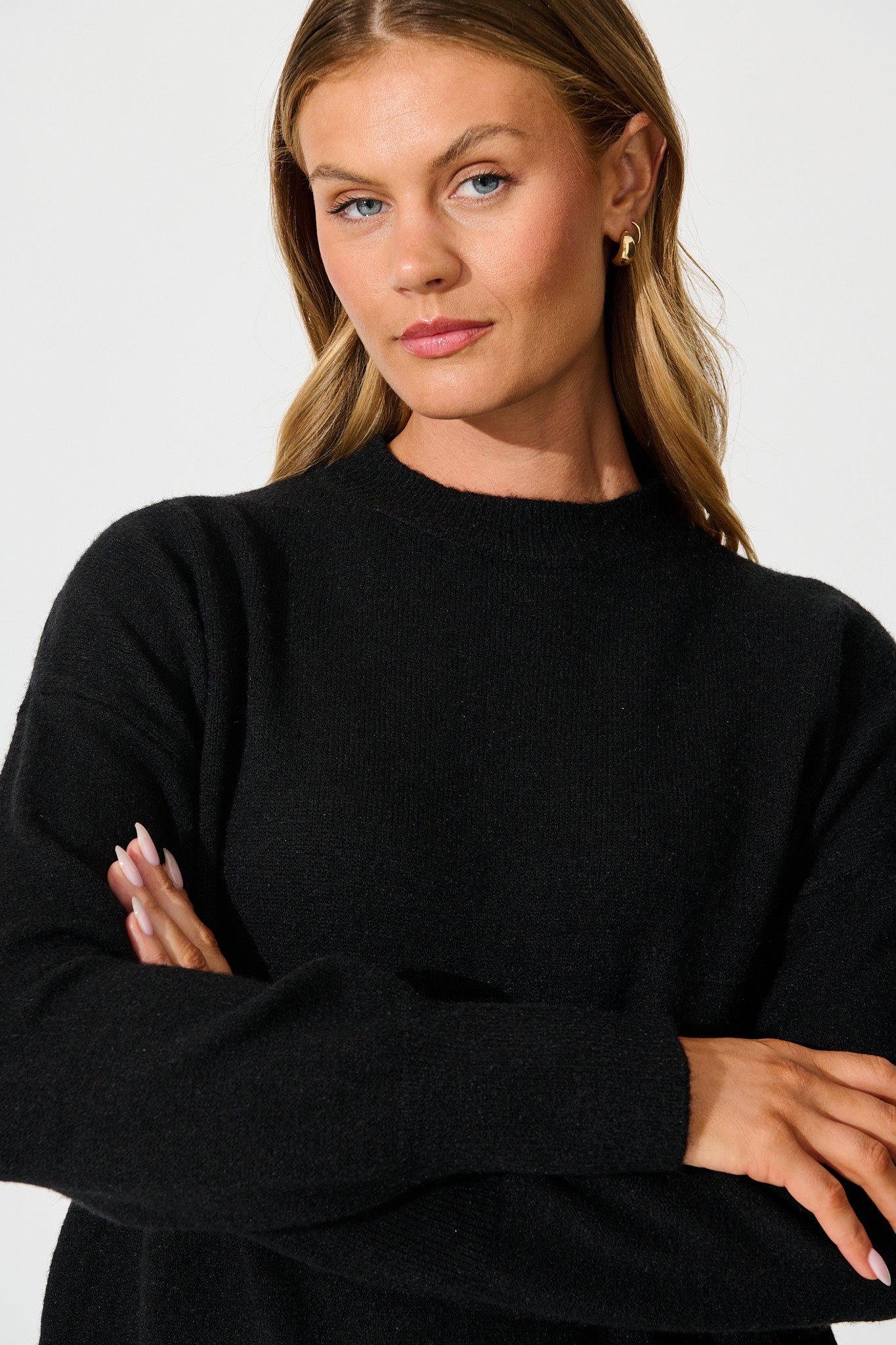 Nessa Knit In Black Wool Blend