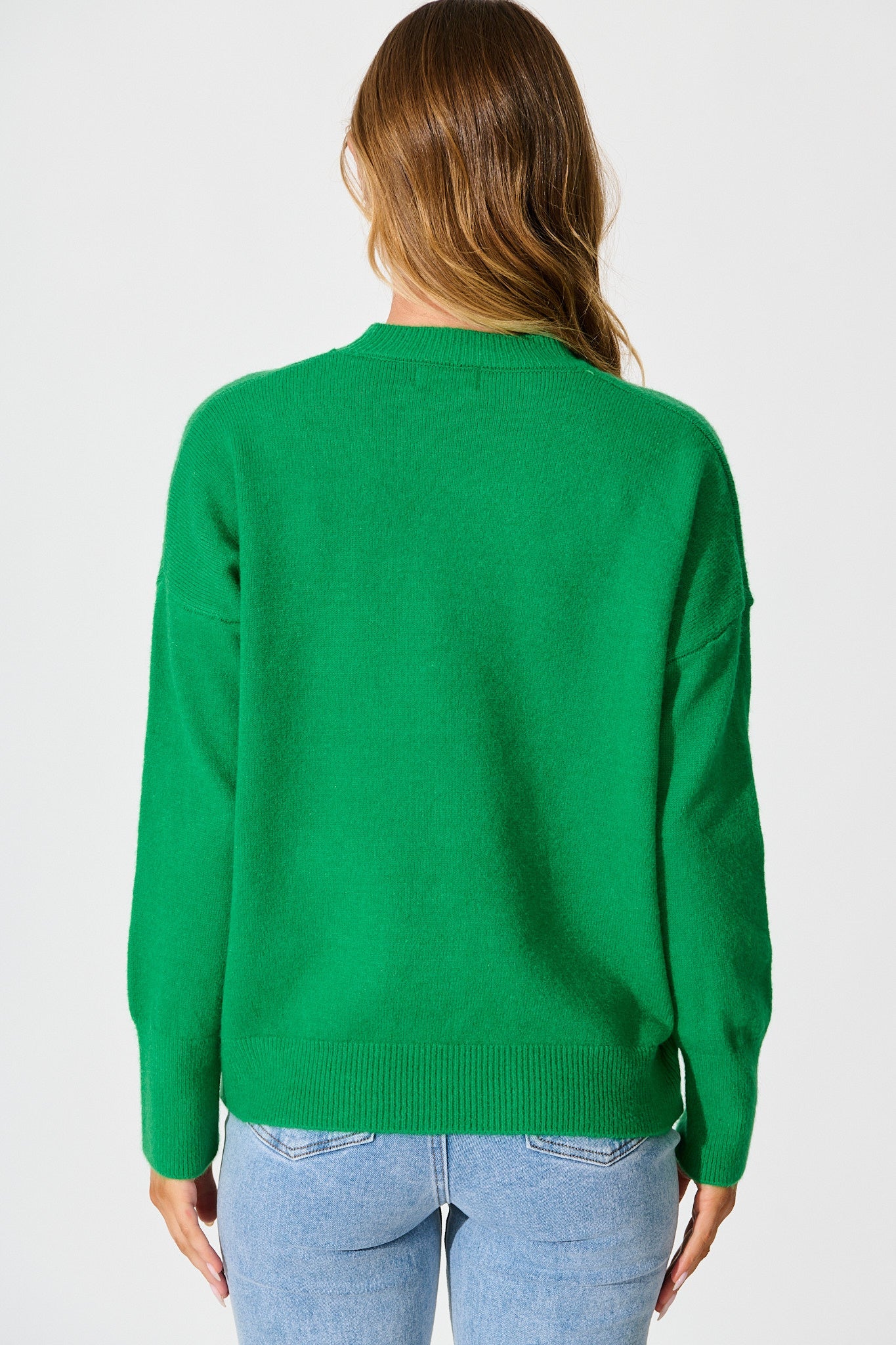 Nessa Knit In Green Wool Blend