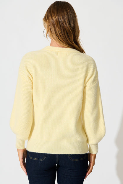 Arla Knit In Lemon Wool Blend