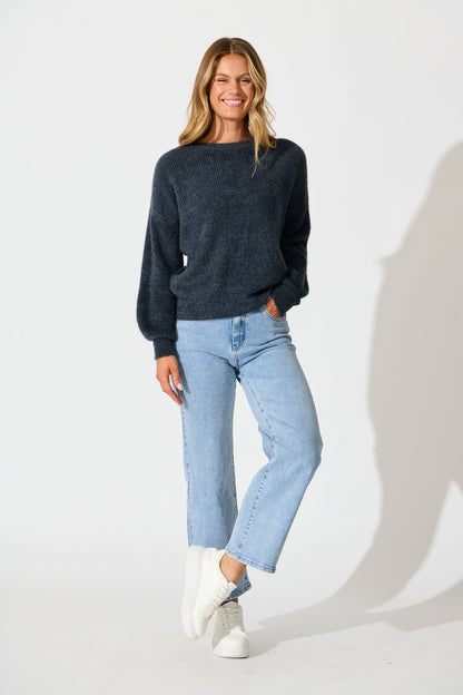 Arla Knit In Charcoal Wool Blend