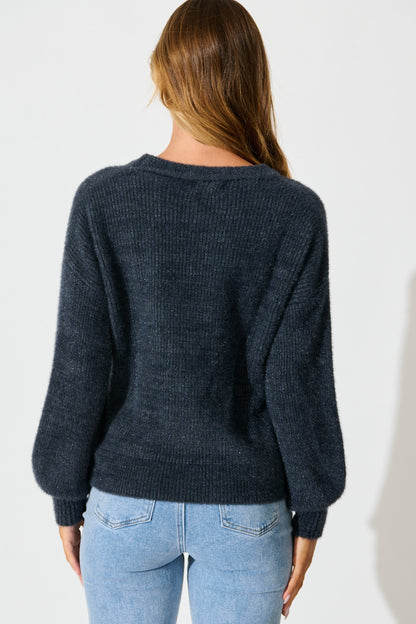 Arla Knit In Charcoal Wool Blend
