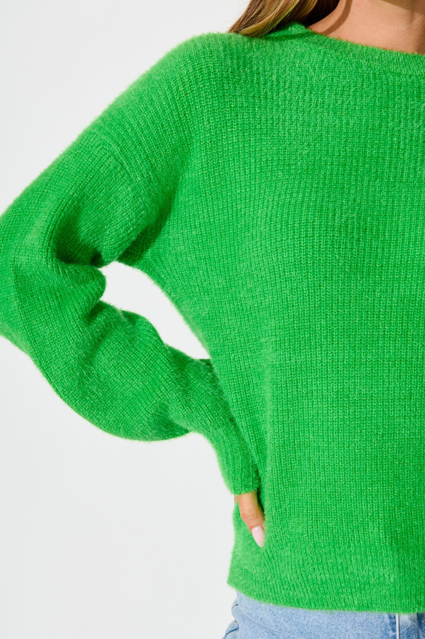 Arla Knit In Green Wool Blend
