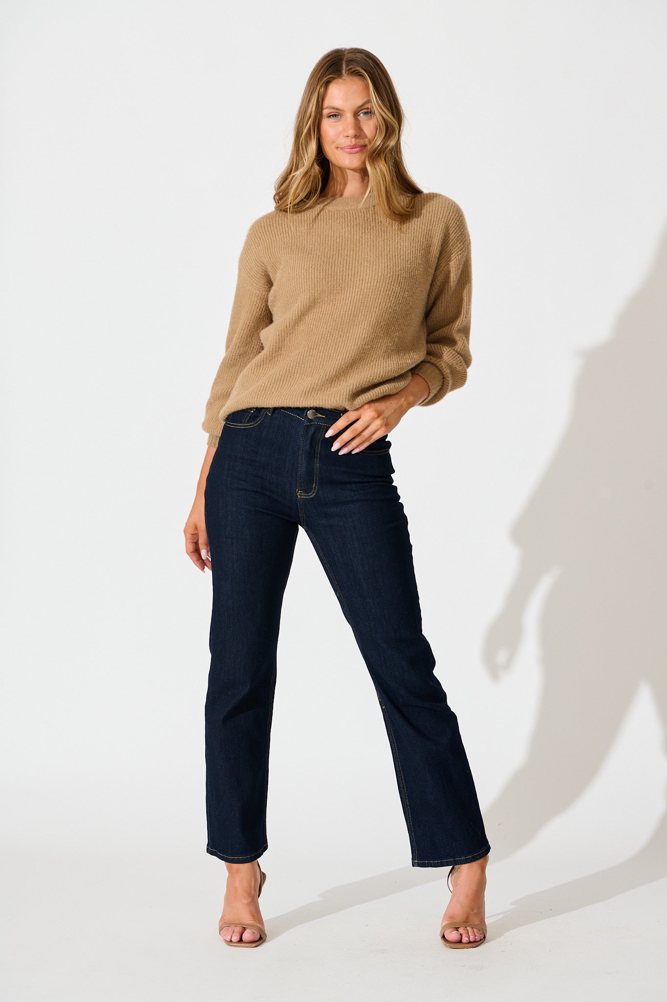 Arla Knit In Mocha Wool Blend