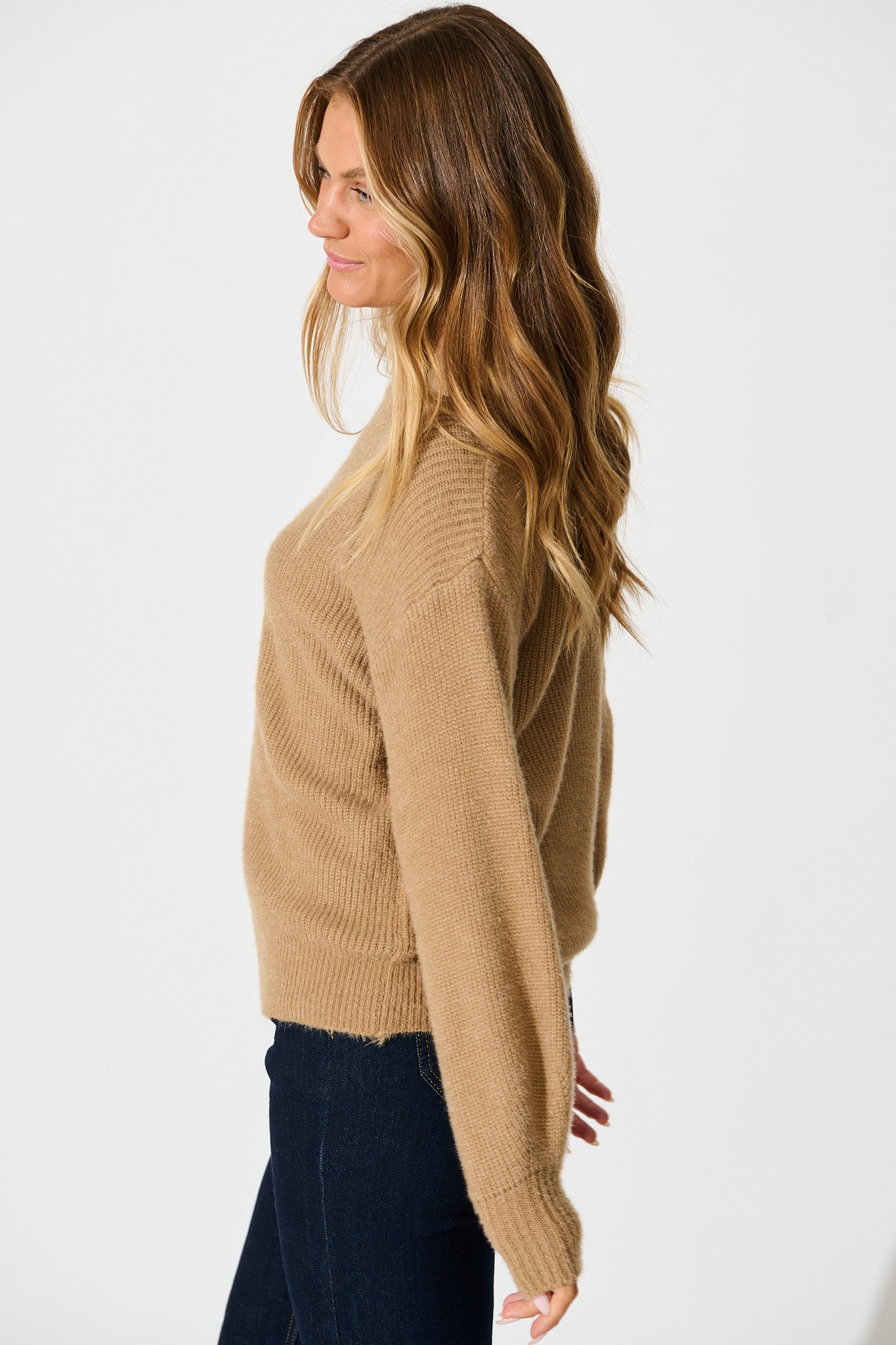 Arla Knit In Mocha Wool Blend