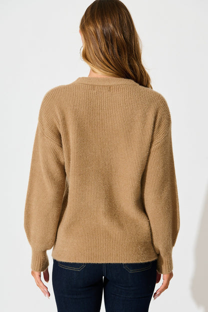 Arla Knit In Mocha Wool Blend