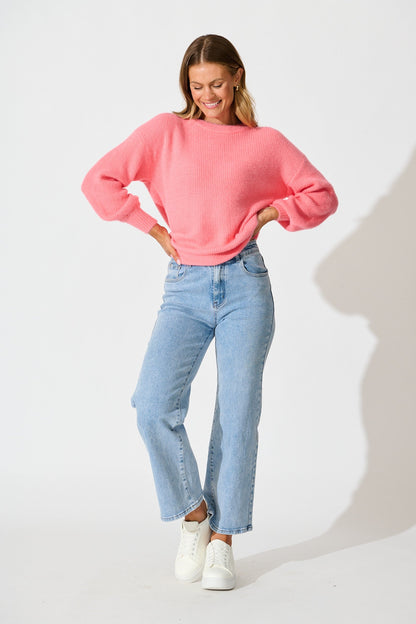 Arla Knit In Pink Wool Blend