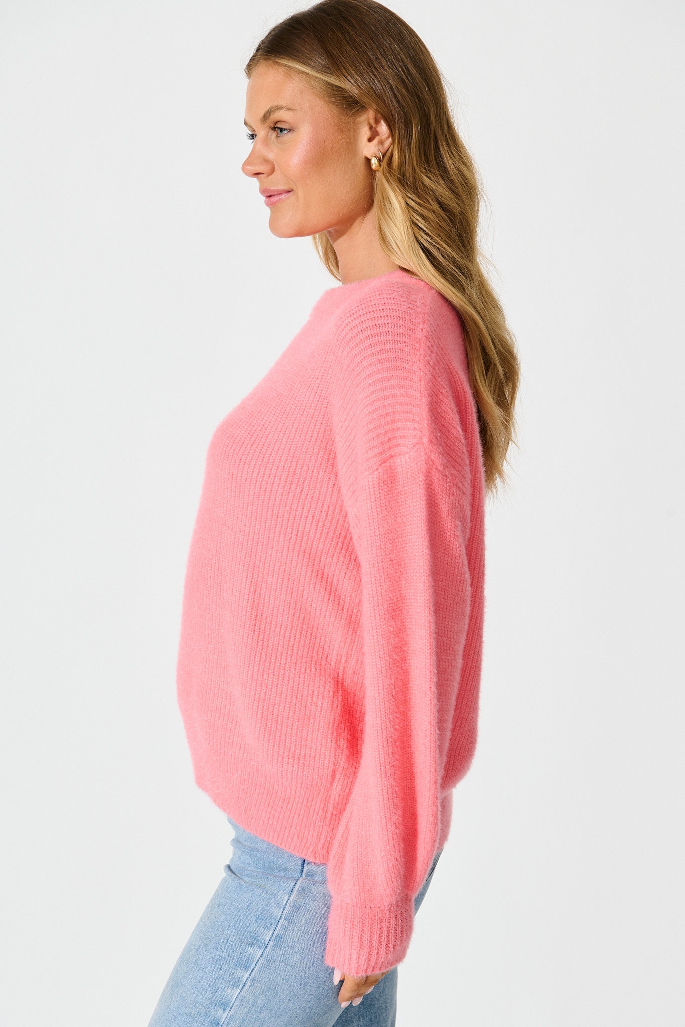 Arla Knit In Pink Wool Blend
