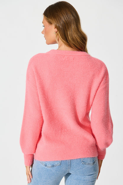 Arla Knit In Pink Wool Blend