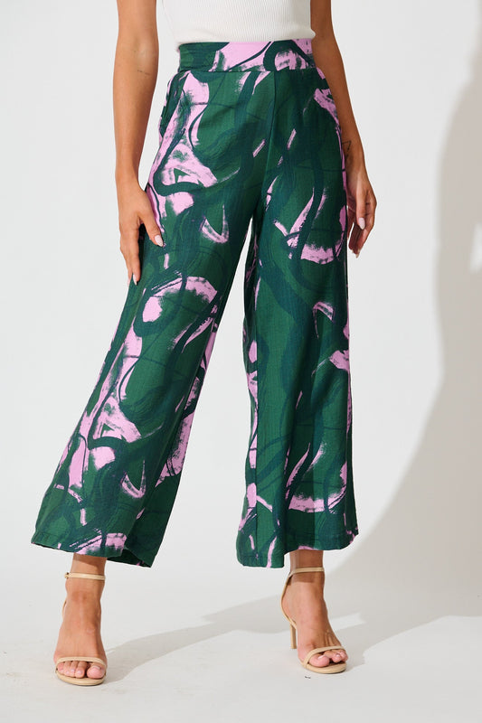 Ellery Pant in Green Multi Print