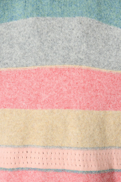 Annabelle Knit Cardigan in Multi Blue and Pink Wool Blend