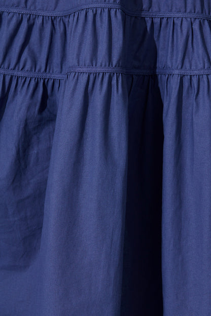 Amalie Midi Dress In Navy Cotton