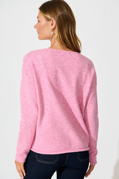 Jennifer Knit in Pink Marle Wool Blend