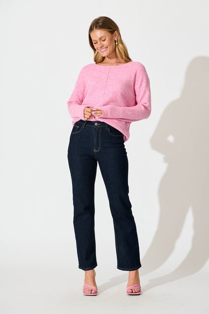 Jennifer Knit in Pink Marle Wool Blend