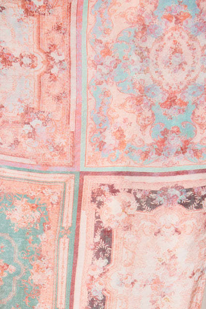 Sardina Midi Dress in Blush and Multi Patchwork Print