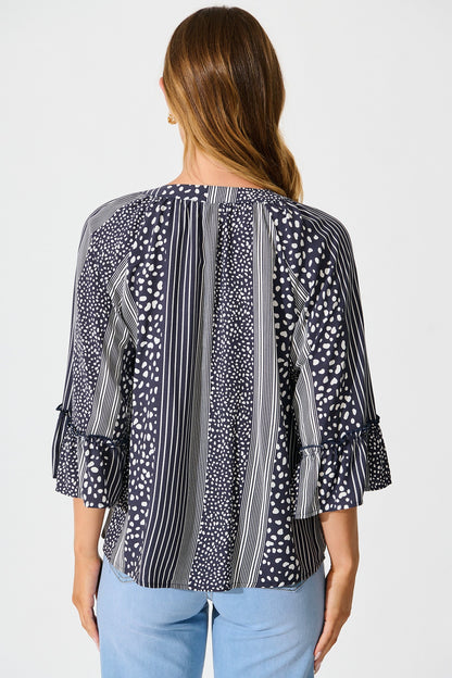 Costa Del Mar Top in Navy Spot and Stripe