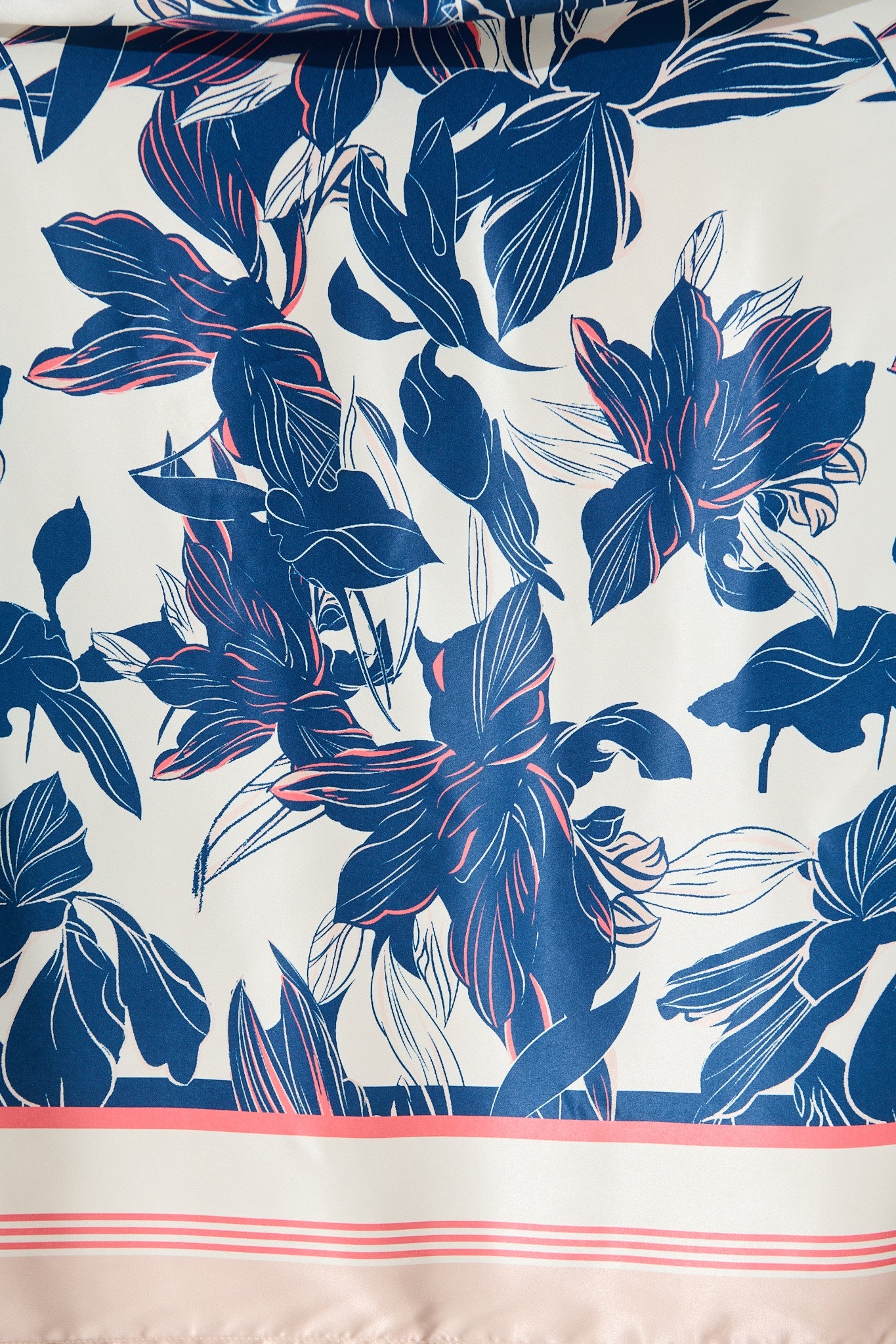 Bernadette One Shoulder Midi Dress In Navy Floral Satin