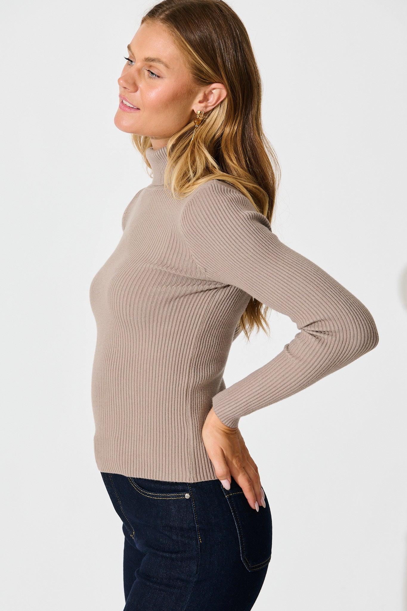 Bernice Knit Top in Taupe