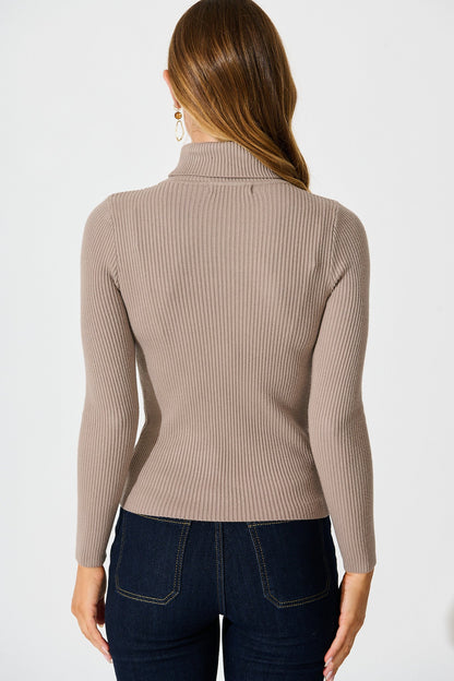 Bernice Knit Top in Taupe
