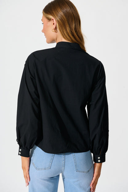 Skyline Shirt in Black Cotton