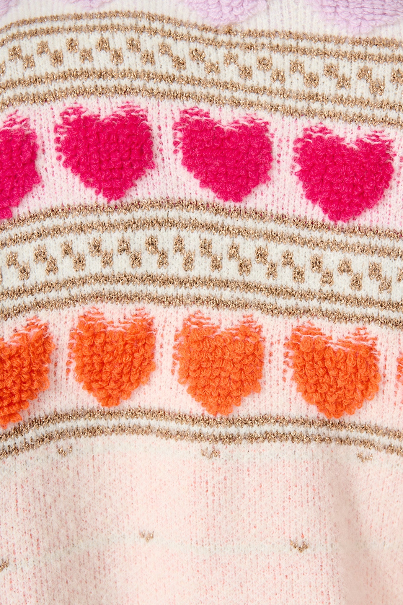Racquel Heart Knit Cardigan in Pastel Multi Wool Blend
