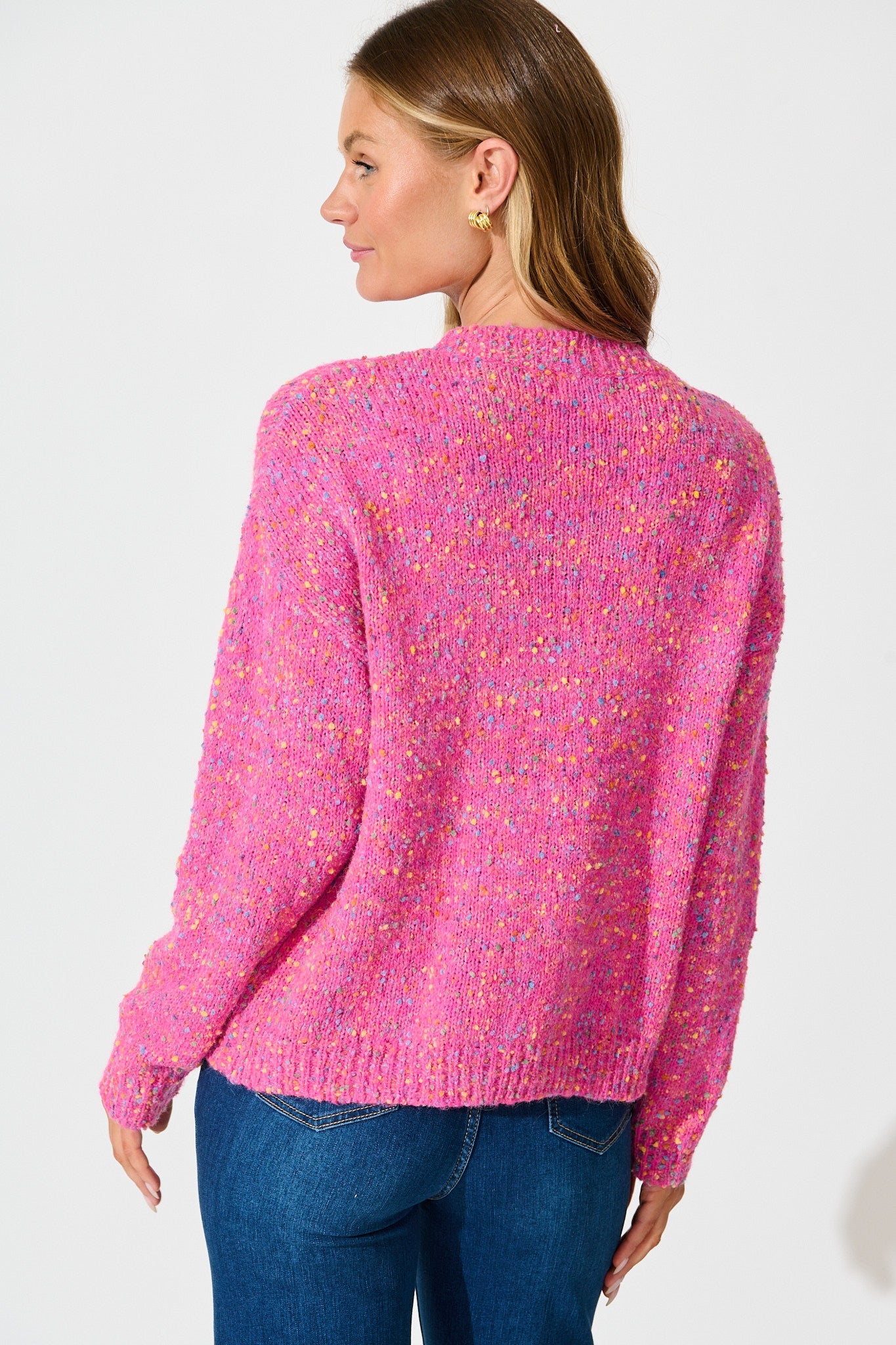 Emilia Knit in Pink Multi Wool Blend