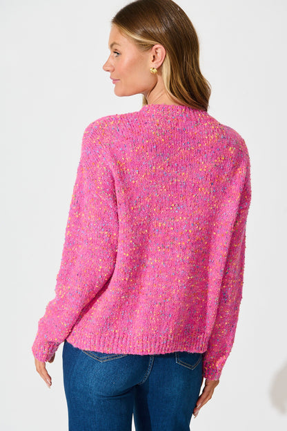 Emilia Knit in Pink Multi Wool Blend