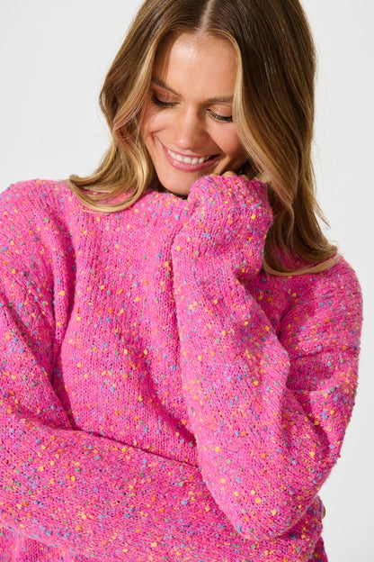 Emilia Knit in Pink Multi Wool Blend