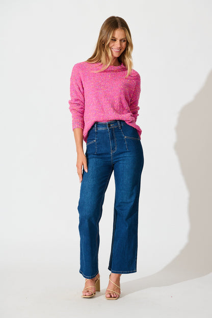 Emilia Knit in Pink Multi Wool Blend