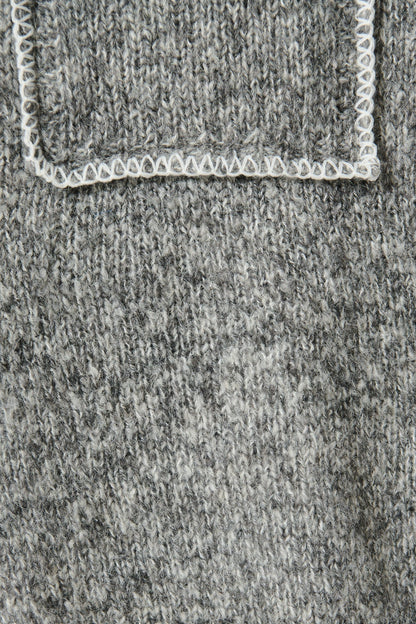 Laurita Knit Cardigan in Grey Marle Wool Blend