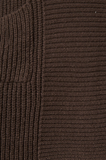 Adina Knit Cardigan In Chocolate Wool Blend