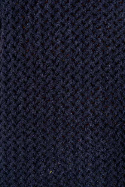 Samarah Knit Vest Top in Navy with Gold Buttons Wool Blend