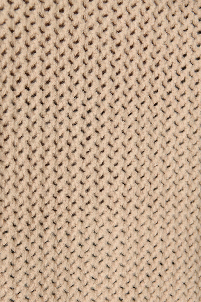 Tala Knit Cardigan in Beige with Gold Buttons Wool Blend