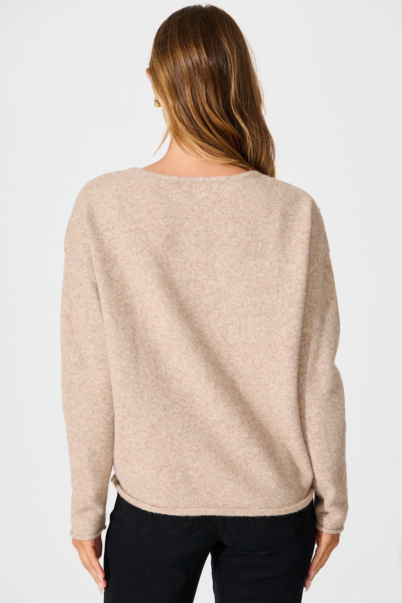 Jennifer Knit in Beige Marle Wool Blend