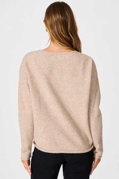Jennifer Knit in Beige Marle Wool Blend