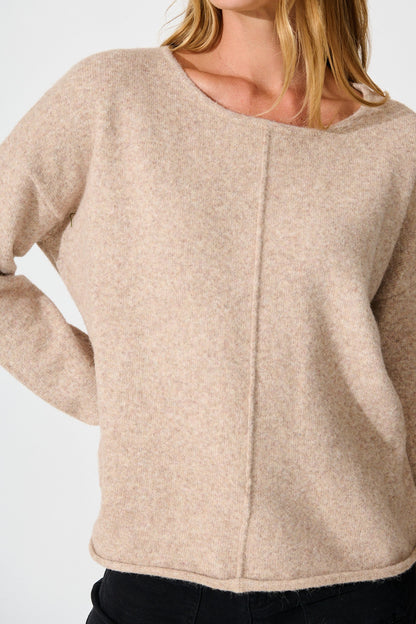 Jennifer Knit in Beige Marle Wool Blend