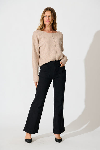 Jennifer Knit in Beige Marle Wool Blend