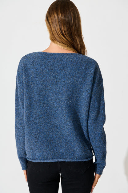Jennifer Knit in Blue Marle Wool Blend