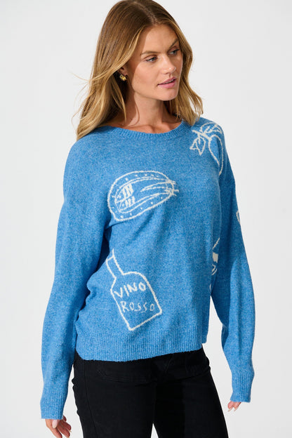 Vino Knit Jumper in Blue