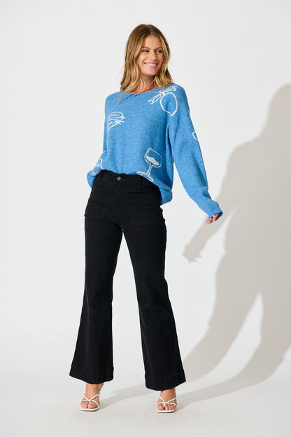 Vino Knit Jumper in Blue