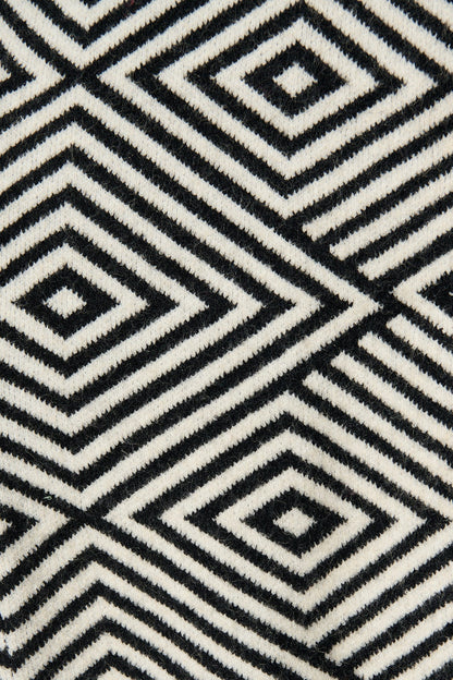 Marcelle Knit Cardigan in Black Aztec Wool Blend