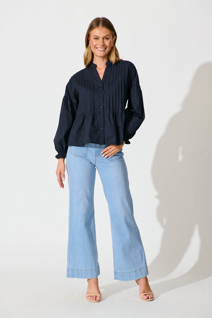 Rapture Shirt in Navy Cotton