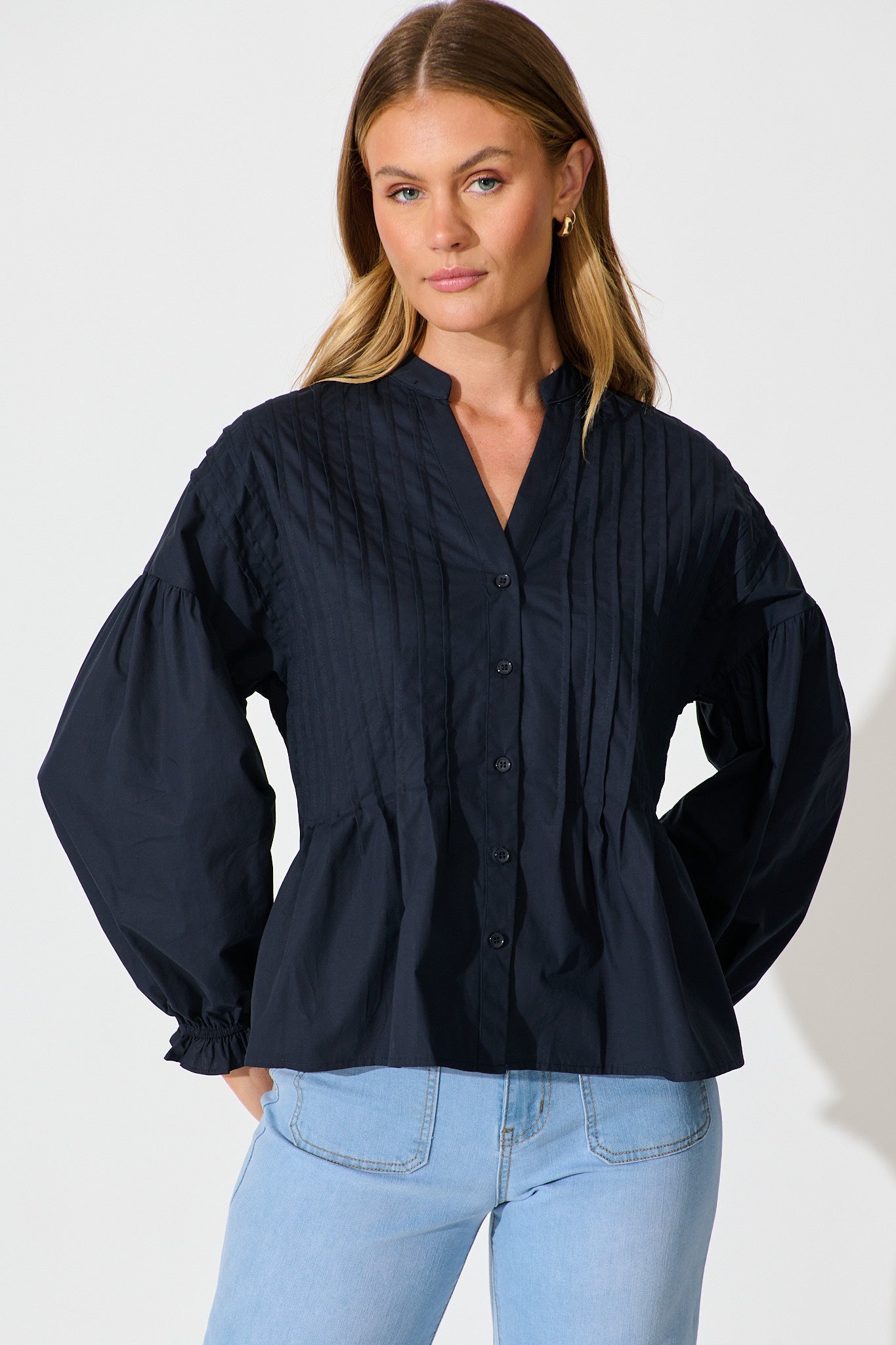 Rapture Shirt in Navy Cotton