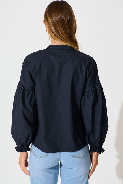Rapture Shirt in Navy Cotton