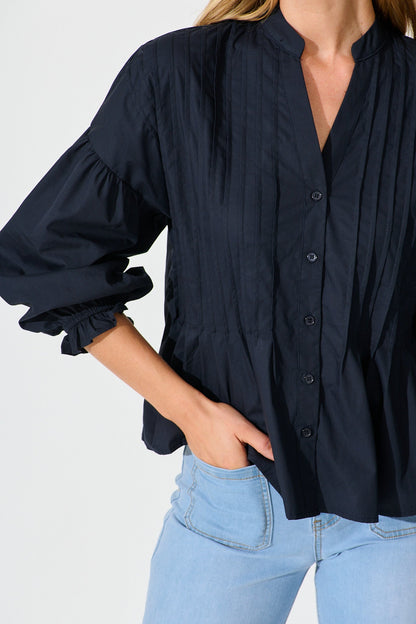 Rapture Shirt in Navy Cotton