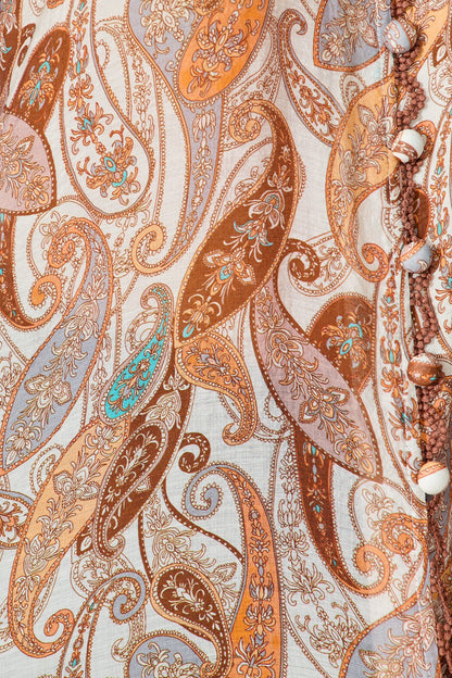 Teyana Shirt in Rust with Multi Print