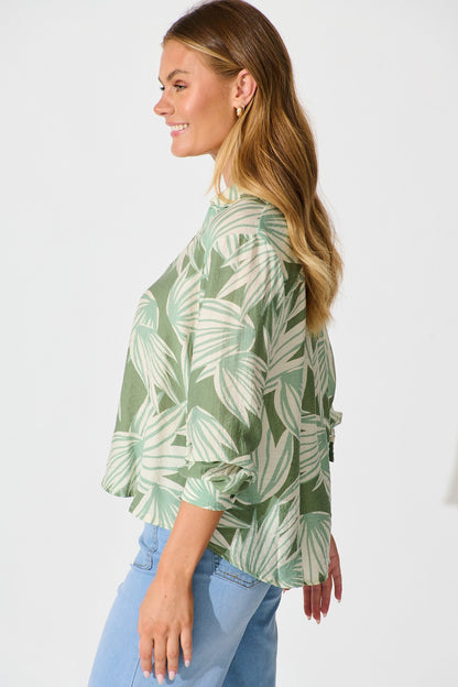 Austin Shirt in Green Multi Print