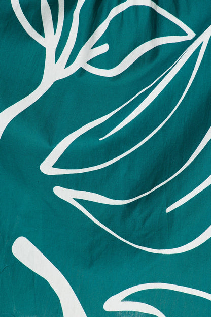 Lexus Midi Shirt Dress in Emerald Cotton